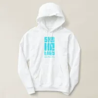 She He They Retro Bold in Turquoise Hoodie