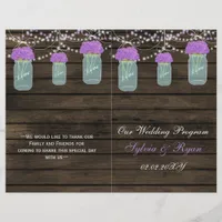 Purple Flowers Mason Jars Barn Wood Wedding