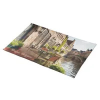 Bruges Belgium Sketch Medieval | Cloth Placemat