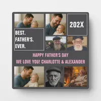 Best Father Ever Photo Collage and Custom Text Plaque