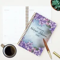 Boho Watercolor Purple Lavender Hydrangea Frame  Planner