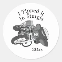 Tipped it Motorcycle Bike Classic Round Sticker