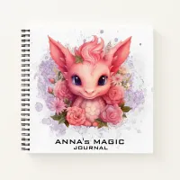 *~* AP85 Floral Law Attraction Cute Baby Dragon  Notebook