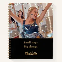 Photo black gold motivational quote notebook