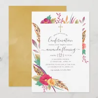 Watercolor Floral Safari Confirmation Invitation