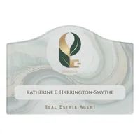 Luxury Sage Marble Real Estate Office Plaque Door Sign