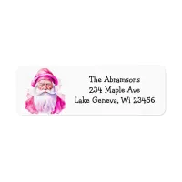 Vintage Pink Santa Retro Christmas Label