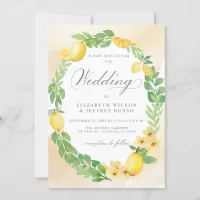 Rustic Lemon Citrus Boho Summer Wedding Invitation