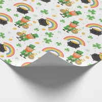 Child's Coloring Style Fun St Patrick's Day  Wrapping Paper