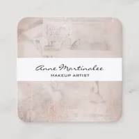 Abstract Mixed Media Neutral Tones Square Business Card