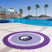 Affirm Wisdom & Imagination Purple Evil Eye Round Beach Towel