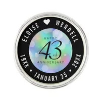 Elegant 43rd Opal Wedding Anniversary Celebration Lapel Pin