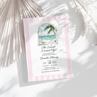 Coastal Pink Beach Summer Birthday Party Invitation