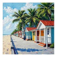 Colorful Tropical Vibrant Beach Huts Acrylic Print