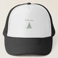 Tis The Season Christmas Tree Debbie Groovy Santa Trucker Hat