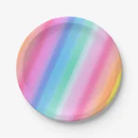 Cute Rainbow Bright and Colorful Birthday Paper Plates