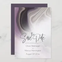 Save the Date | Plum Misty Marble  Invitation