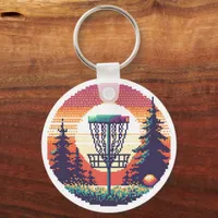 Pixel Art Disc Golf Course Keychain