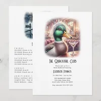 Quacktail Club Preppy Mallard Lake Bachelorette Invitation