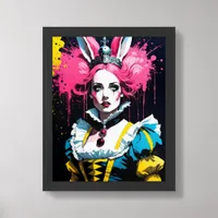 Alice as the Rabbit With Pink Hair Framed Art