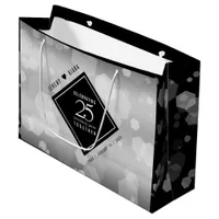 Elegant 25th Silver Wedding Anniversary Large Gift Bag