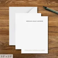 Simple Clean Minimalist Business Note Card