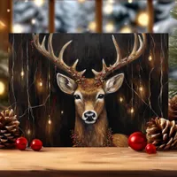 Majestic Reindeer with Edison Lights Holiday Card