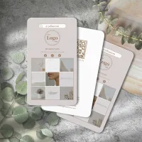 Modern Elegant Beige Instagram Photo Grid Business Card