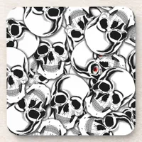 Pile of Skulls Red Eye ID222 Coaster