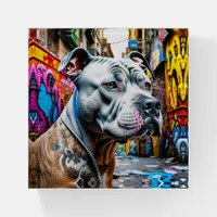 Urban Graffiti Street Art City Pitbull Lover Paperweight