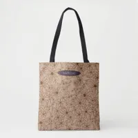 Country Flowers Hand Drawn Pattern Tan Vintage Tote Bag