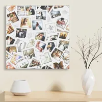 Wedding Keepsake 30 Photo Collage White ID1065 Canvas Photo Tile