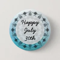 Happy July 30th Blue Mandela Message Button