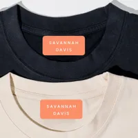 Coral orange name girl labels