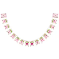 Pink and Green Nostalgic Floral bunting banner