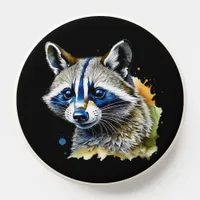 Cute Watercolor Raccoon  PopSocket