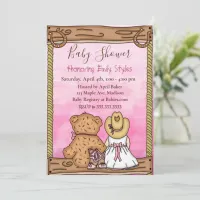 Girl's Baby Shower | Cowgirl and Teddy Bear  Invitation