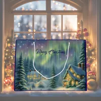 Magical Christmas night in the forest under stars  Large Gift Bag