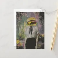 Mixed Media Surreal Sexy Cheeseburger Woman  Postcard
