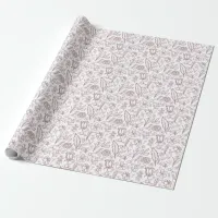 Simple Pink Floral on White | Wrapping Paper