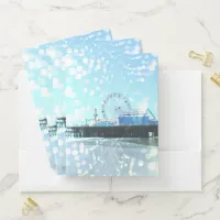 Turquoise Spiderweb Santa Monica Pier Pocket Folder