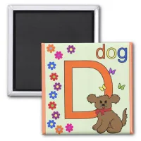 "Letter D" for Dog Children's Magnet