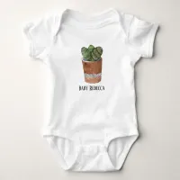 Potted Succulent Houseplant Custom Baby Bodysuit