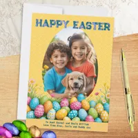 Colorful Personalized Photo Egg Frame Happy Easter Holiday Card