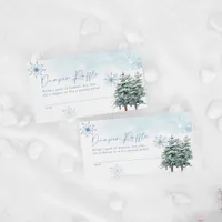 Winter Blue Baby Shower Diaper Raffle Card