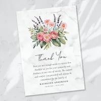 Boho Floral Sympathy Funeral Thank You Card