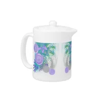 Abstract Floral Teapot