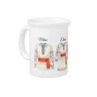 Romanian Roots Folk Costume Traditional Attire Beverage Pitcher