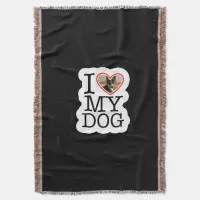 I Love My Dog Personalized Throw Blanket