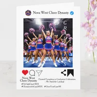 Social Media Cheerleader Teammate Graduation  Card